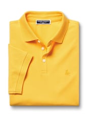 Charles Tyrwhitt Yellow Short Sleeve Cotton Stretch Pique Polo Shirt - Image 3 of 5