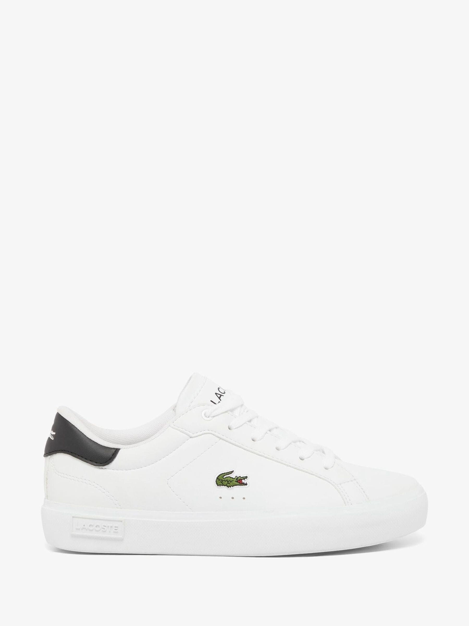 Lacoste Girls White Powercourt Trainers