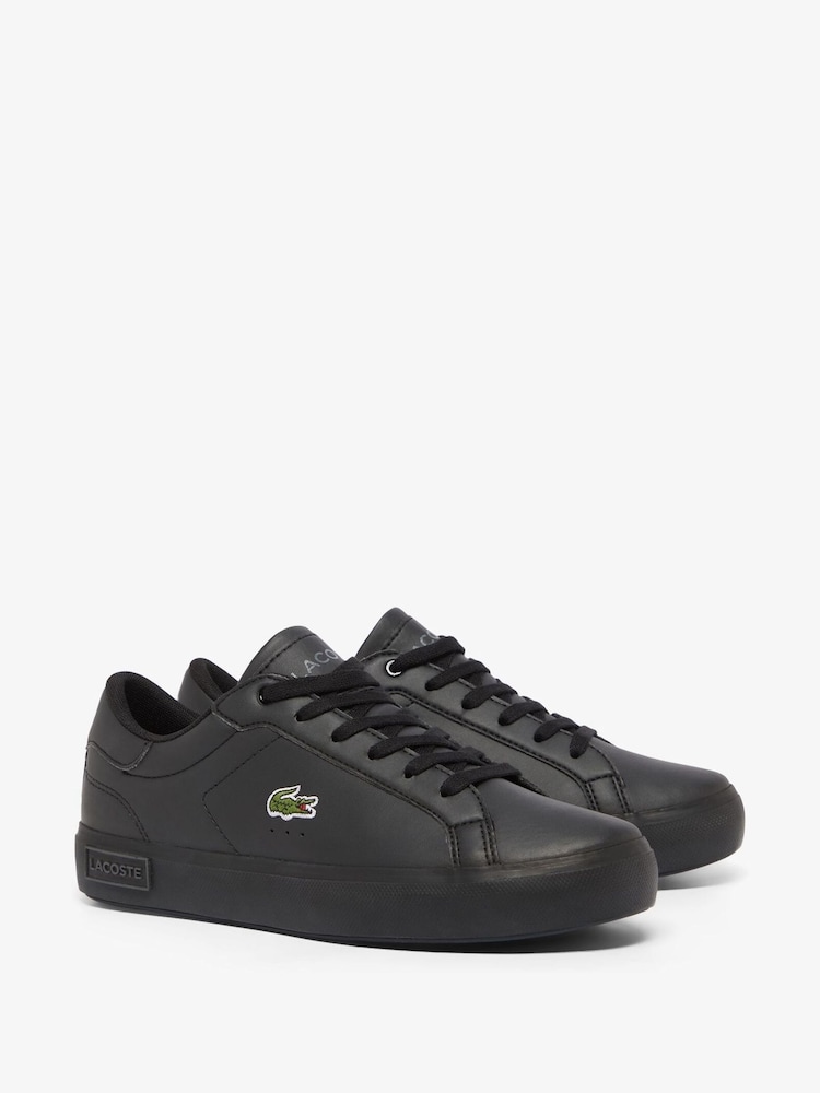 Lacoste Powercourt Black Trainers - Image 2 of 6