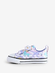 Converse Pink Infant 2V Dinosaur Print Trainers - Image 2 of 9