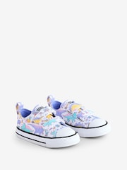 Converse Pink Infant 2V Dinosaur Print Trainers - Image 3 of 9