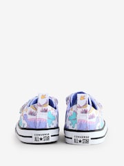 Converse Pink Infant 2V Dinosaur Print Trainers - Image 4 of 9