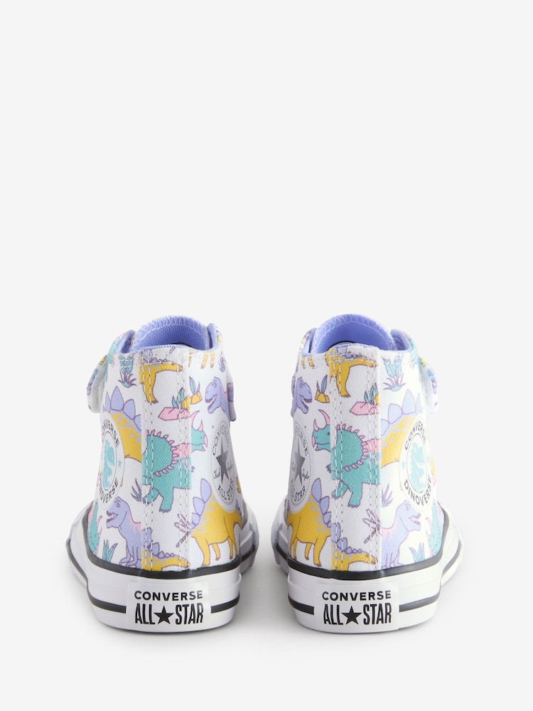 Converse Purple Dinosaur Print Easy On High Top Trainers - Image 4 of 9
