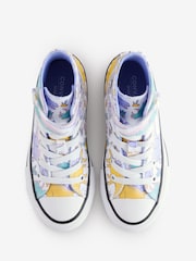 Converse Purple Dinosaur Print Easy On High Top Trainers - Image 5 of 9