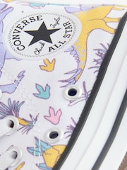 Converse Purple Dinosaur Print Easy On High Top Trainers - Image 9 of 9