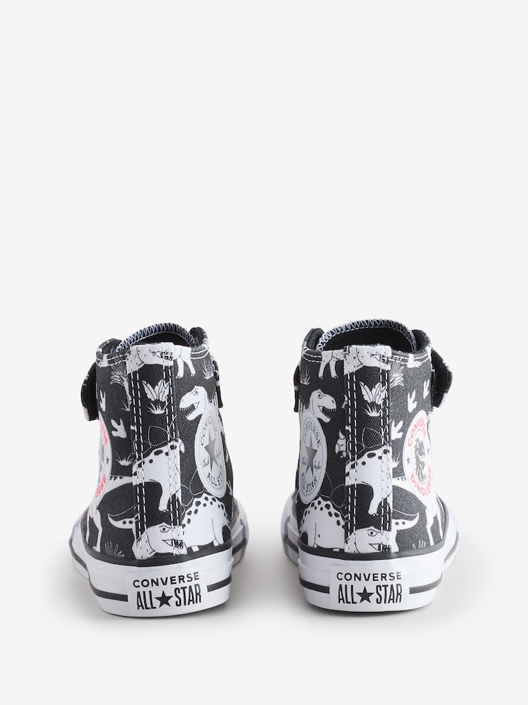 Converse Multi Junior Chuck Taylor Dinosaur Print 1V Easy On Trainers - Image 4 of 9