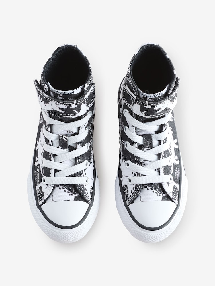 Converse Multi Junior Chuck Taylor Dinosaur Print 1V Easy On Trainers - Image 5 of 9