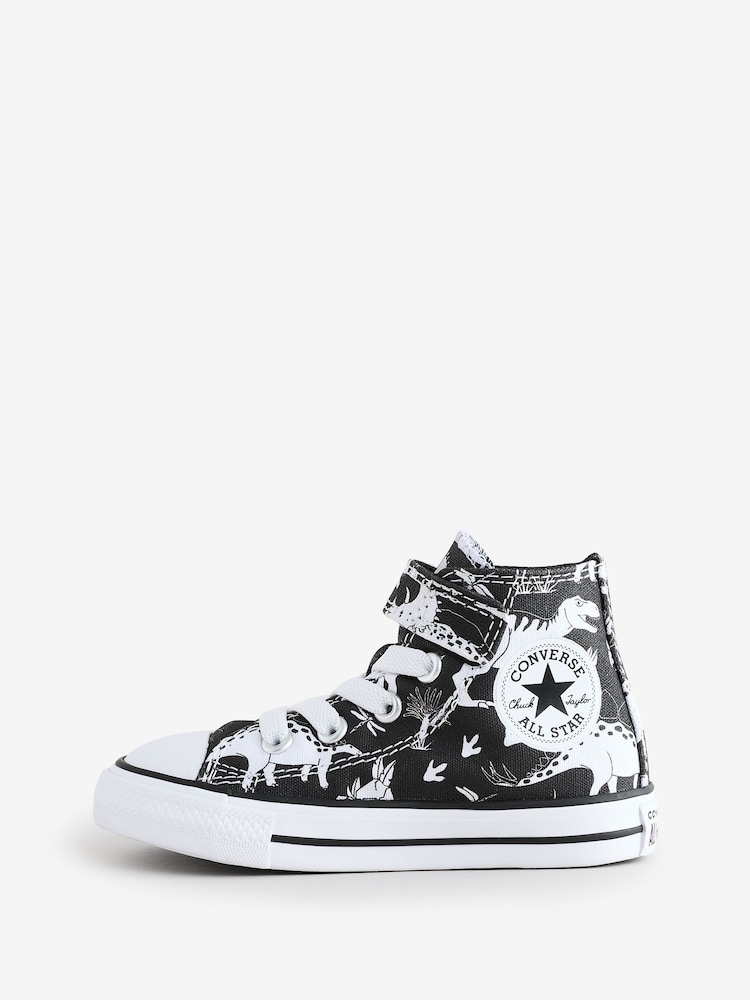 Več - Converse mlajši otroci Chuck Taylor Dinosaur potisk; vzorec 1V športni copati Easy On - Slika 2 iz 9 Več - Converse mlajši otroci Chuck Taylor Dinosaur potisk; vzorec 1V športni copati Easy On - Slika 2 iz 9