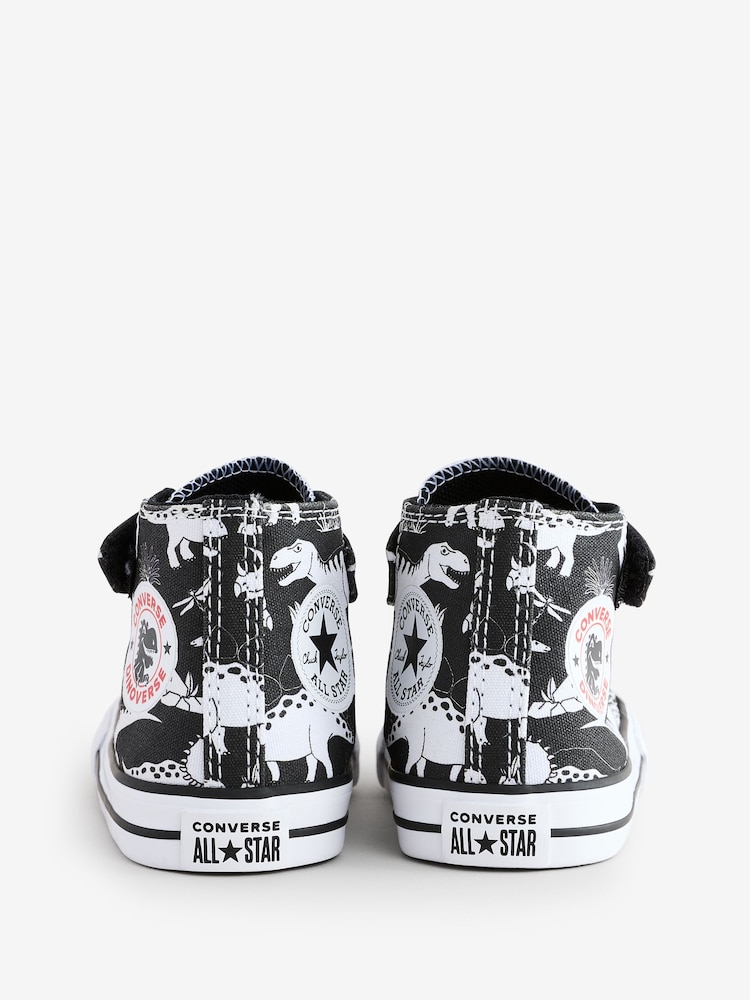 حذاء رياضي Taylor بكعب سميك سهل الارتداء مزيَّن بطبعة ديناصور "1v" للرضيع من Converse - Image 4 of 9