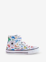 Converse Multi Junior Chuck Taylor Dinosaur Print 1V Trainers - Image 1 of 9