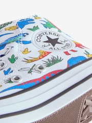 Converse Multi Junior Chuck Taylor Dinosaur Print 1V Trainers - Image 9 of 9