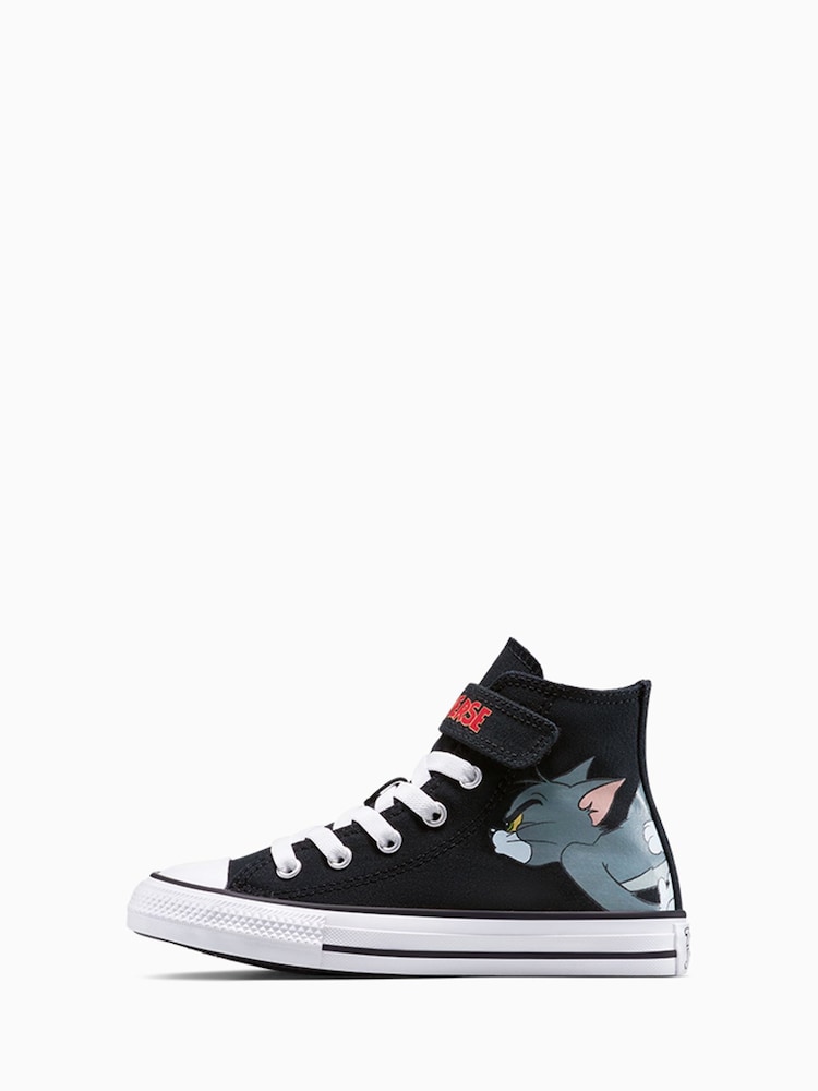 Converse Black Tom and Jerry 1V High Top Trainers - Image 2 of 8