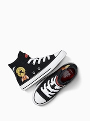 Converse Black Tom and Jerry 1V High Top Trainers - Image 4 of 8