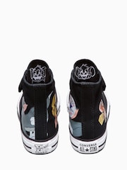 Converse Black Tom and Jerry 1V High Top Trainers - Image 6 of 8