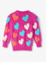 Hatley Pink Jumbo Hearts Boucle Jumper - Image 2 of 3