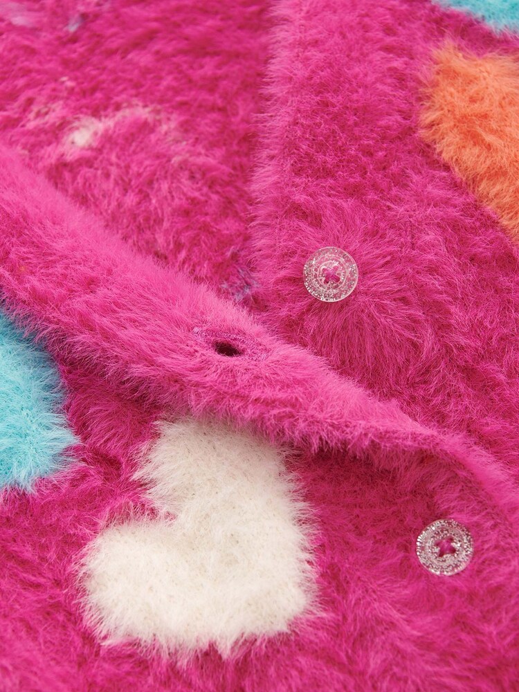 Hatley Pink Jumbo Hearts Boucle Jumper - Image 3 of 3