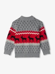 Hatley Grey Winter Elks Mockneck 100% Cotton Sweater - Image 3 of 3