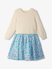 Hatley Cami Lace Fuzzy Mixed Sequin Skirt White Dress - Image 2 of 3