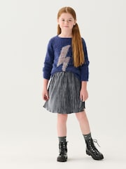 Hatley Blue Metallic Lightening Graphic Fluffy Jumper - Image 1 of 3