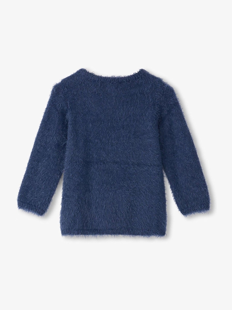 Hatley Blue Metallic Lightening Graphic Fluffy Jumper - Image 3 of 3