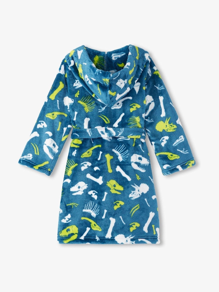 Hatley Blue Dinosaur Fossils Cosy Fleece Dressing Gown - Image 3 of 3