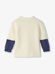 Hatley Sequing Bow Fluffy Sleeve White Jumper - Image 3 of 3