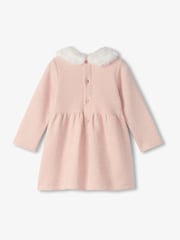 Hatley Pink Rose 100% Cotton Elegance Herringbone Faux Fur Trim Dress - Изображение 3 из 3