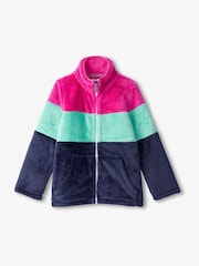 Hatley Blue Colourblock Stripes Cosy Zip Up Fleece - Image 1 of 3