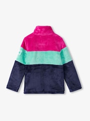 Hatley Blue Colourblock Stripes Cosy Zip Up Fleece - Image 2 of 3