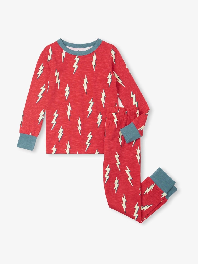 Hatley Red Cool Bolts Stretch Cotton Pyjamas - Image 3 of 3 Hatley Red Cool Bolts Stretch Cotton Pyjamas - Image 3 of 3
