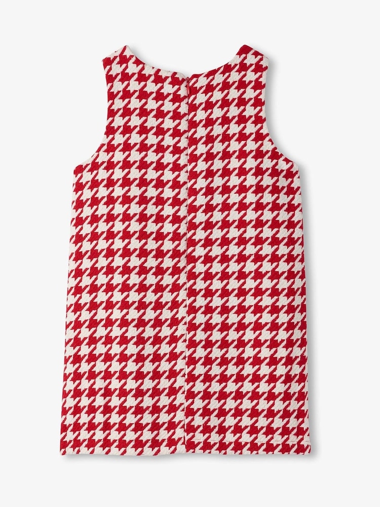 Hatley Red Big Bow Houndstooth Mini Shift Dress - Image 2 of 2