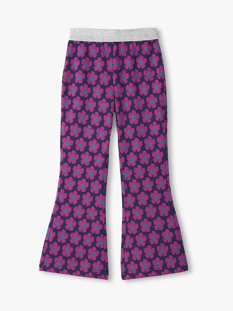 Hatley Blue Mini Flower Fun Waist Flare Trousers - Image 1 of 2