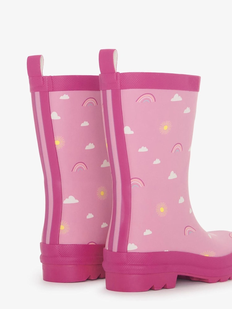 Hatley Pink Sun Charms Matte Waterproof Wellies - Image 2 of 4 Hatley Pink Sun Charms Matte Waterproof Wellies - Image 2 of 4