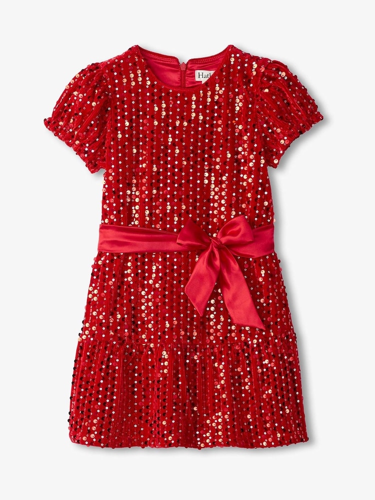 Hatley Red Sequins Velvet Party Dress - Image 2 of 3