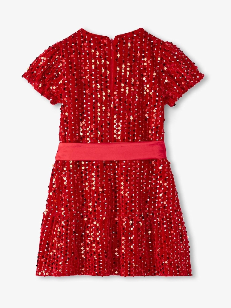 Hatley Red Sequins Velvet Party Dress - Image 3 of 3