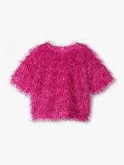 Hatley Pink Rose Violet Fluffy Knit Top - Image 3 of 4