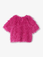 Hatley Pink Rose Violet Fluffy Knit Top - Image 4 of 4