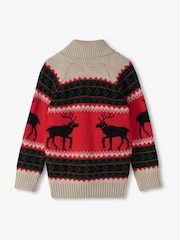 Hatley Natural Holiday Elks Shawl Collar Jumper - Image 3 of 3