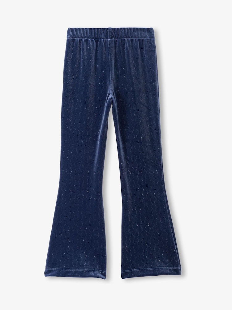 Hatley Blue Sparkle Wave Stretchy Flared Trousers - Image 2 of 2 Hatley Blue Sparkle Wave Stretchy Flared Trousers - Image 2 of 2