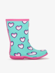 Hatley Blue Hearts Packable Waterproof Rain Wellies - Image 3 of 4