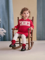 Hatley Red Christmas Flared Cable Knit Jumper Dress - Image 1 of 3