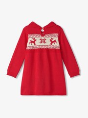 Hatley Red Christmas Flared Cable Knit Jumper Dress - Image 3 of 3