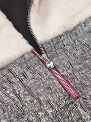 Hatley Silver Faux Fur Jacquard Dress - Image 3 of 3