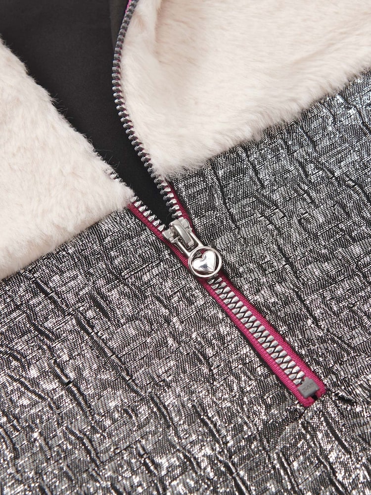 Hatley Silver Faux Fur Jacquard Dress - Image 3 of 3
