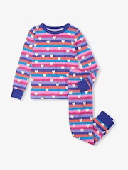 Hatley Pink Stripes and Hearts Stretch Cotton Pyjamas - Изображение 1 из 1