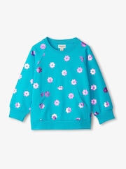 Hatley Blue Blossom Raw Edge Sweatshirt - Image 1 of 2