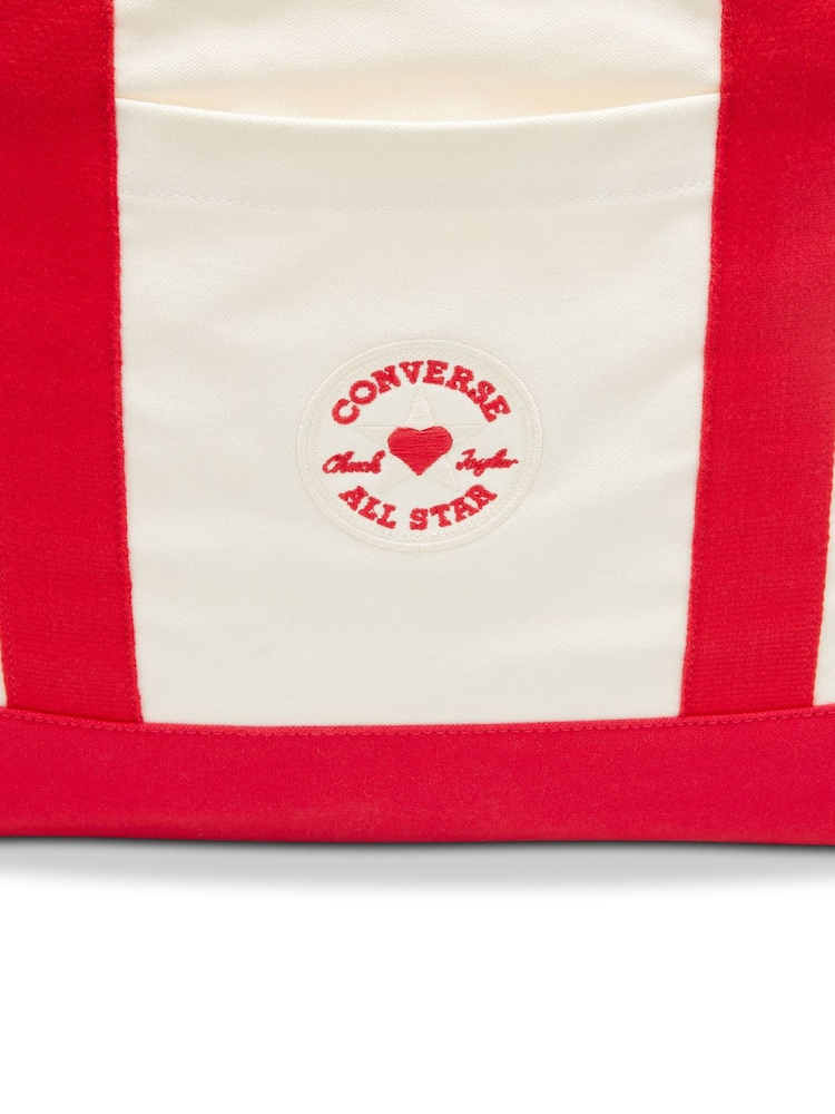 Converse Cream Hearts Tote Bag - Image 4 of 7