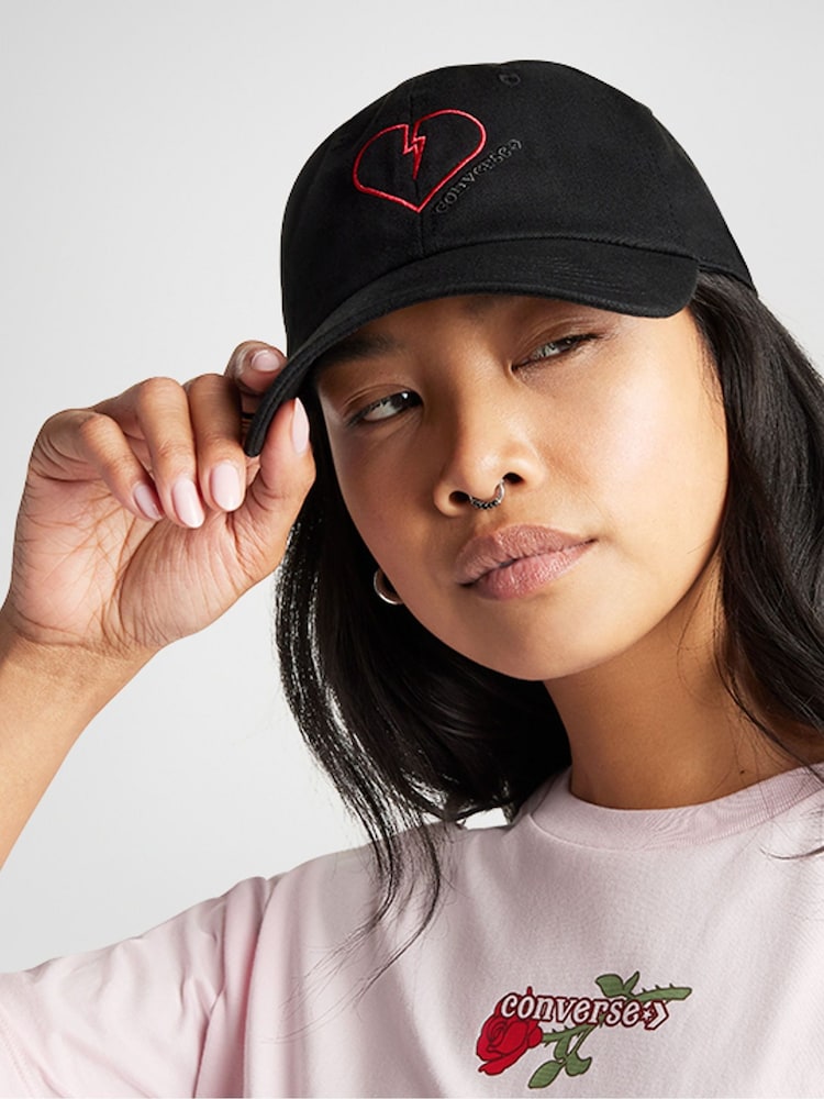 Converse Black Valentines Heart 100% Cotton Cap - Image 1 of 5