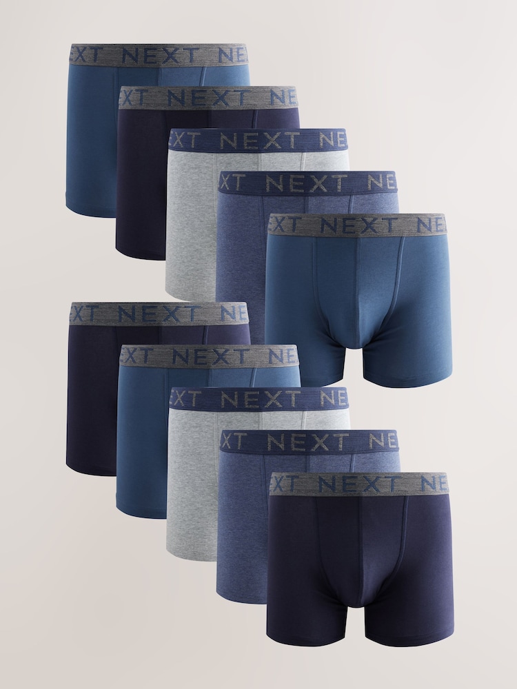 Blue Rich Trunk Boxers 10 Pack - Image 1 of 14