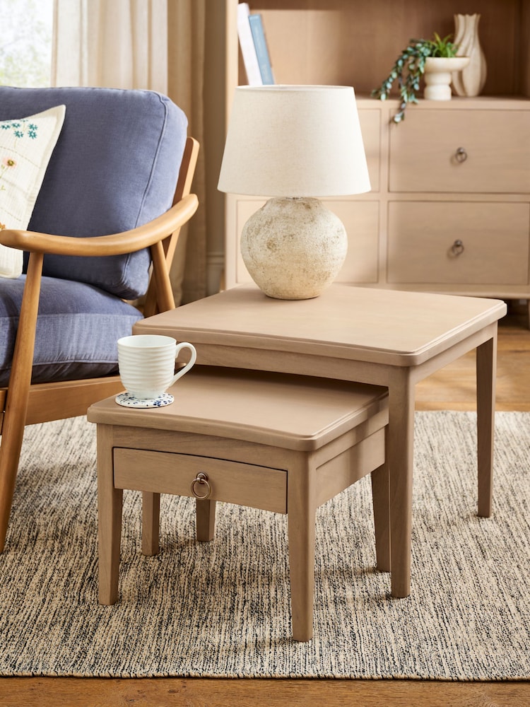 Set of 2 Light Sadie Soild Mango Wood Storage Set of 2 Nest of Tables - Image 1 of 6